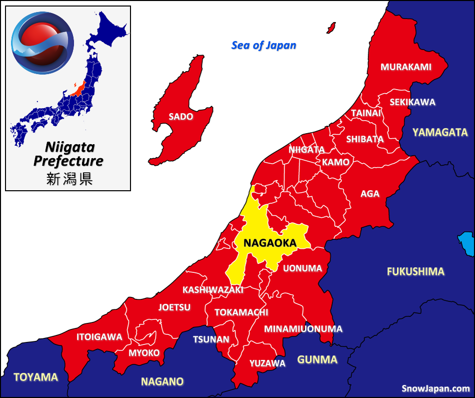 Nagaoka City Ski Resorts Map